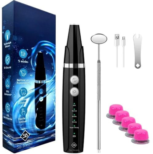 kit Détartrage Dentaire So Bleam/Nettoyage Anti Tartre / 5 Capsules pour Blanchiment Dentaire & Polissage/Dent Blanche/Haleine Fraiche/Soins Dentaires Professionnel