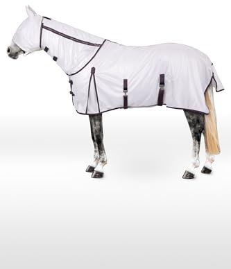 Horze La Paz - Juego de manta para moscas para caballos, con cuello desmontable y máscara antimoscas, protección contra insectos transpirable