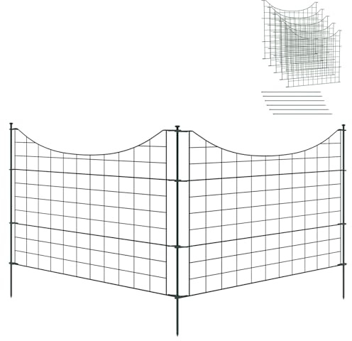 Froadp valla para estanque, 11 piezas, juego de metal para perros, valla de jardín, 5 elementos y 6 varillas de fijación, resistente a UV, cercado para