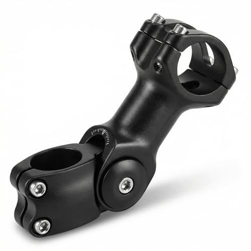 QWORK® Potencia manillar para bicicletas, 31.8mm x 110mm manillar bicicleta aluminio, con ángulo ajustable ± 60°