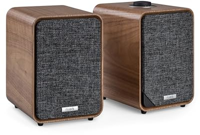 Ruark MR1 MK3 Desktop Speaker System (Rich Walnut with Slate Grey Fabric Grille)