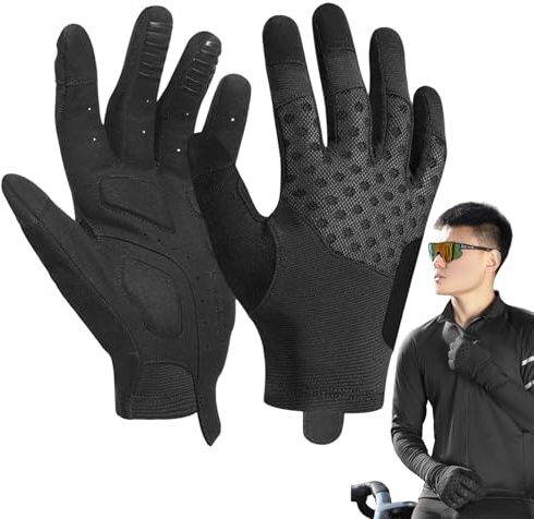 Guanti da ciclismo per uomini, guanti da ciclismo con schermo touch screen, riflettenti, da uomo, per freddo, bici da strada, ciclismo, guida e escursionismo