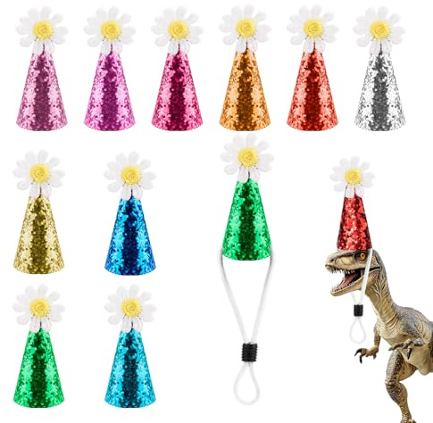 Goktvai 10st Mini Partyhattar, Färgglada Glitterstrutar Små Partyhattar Bedårande Djur Dekorativa Mössor Lämpliga för Pyssel Födelsedagsfest Kostymtillbehör