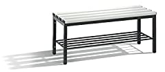 C + P Möbelsysteme C+P | Garderobenbank Basic | Kunststoffleisten | Länge 1000 mm | lichtgrau | Schuhrost