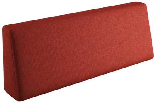 sunnypillow Palettenkissen für Gartenmöbel - Rückenkissen 120x40x20/10cm - Rückenpolster für Bett und Sofa - Palettenpolster, Gartenpolster für Palettenmöbel - Lounge Kissen mit abnehmbarem Bezug Rot