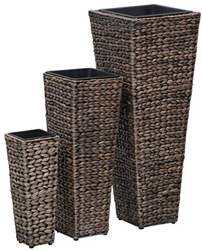 vidaXL Lits Surélevés 3 pcs Pot à Fleurs Jardinière Pot à Plante Bac à Plante Véranda Jardin Balcon Terrasse Cour Extérieur Jacinthe d'eau