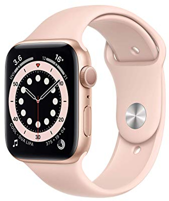 Apple Watch Series 6 (GPS, 44MM) Boîtier en Aluminium Or avec Bracelet Sport Sable Rose (Reconditionné)
