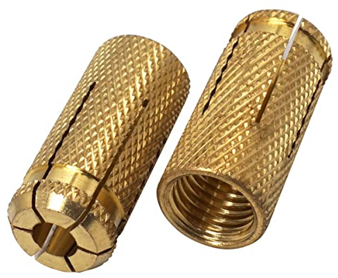 SKIR'CO (6 pz) Tasselli a scomparsa in ottone M16 x 45 mm, manicotto per bullone, tasselli a espansione per parete, tasselli per calcestruzzo in muratura