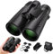 Ecokra 12x42 HD Binoculars for Adults, Super Bright High Power Compact Binoculars with Large View, Clear Low Light Night Vision, BAK4, FMC Prisms for Bird Watching Hunting Stargazing