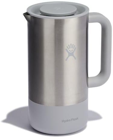 Hydro Flask – French Press Coffee Maker – Insulated Stainless Steel with Mesh Filter & Press-In Lid – Keeps Coffee Hot for Hours – Black