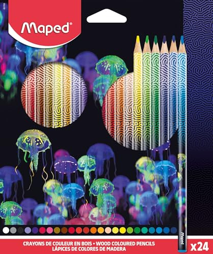 Maped - 24 crayons de couleur Deepsea Paradise - Mines résistantes
