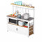 XIAOZHUANGXIONG Muebles Cocina Isla De Madera Maciza Con Acero Inoxidable Cocina Baker's Rack Soporte Abierto Con Mesa De Operaciones, para Horno Microondas(Size:108 * 40 * 130cm)