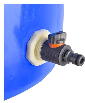 Accessoires Pour Tonneaux De Pluie 3/4 Inch Rain Barrel Bulkhead Fitting Kit PVC Rain Barrel Valve with Hose AdapterRain Barrel Kit for Aquariums Water Tanks Pools Montage Du Collecteur De Pluie(Color