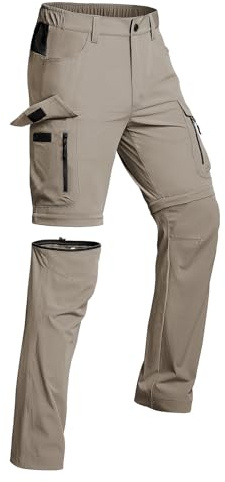 Vzteek Pantaloni da trekking da uomo, con zip off, per attività all'aria aperta, estivi, in softshell, elasticizzati, corti, per escursioni, baggy, ciclismo, lavoro, 6XL