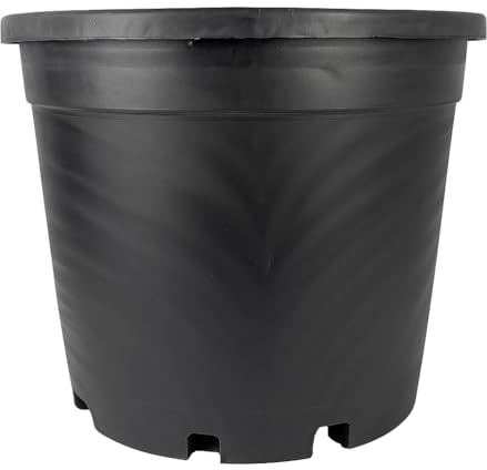 Genérico 5 Macetas de Cultivo de 16L | 32x29x24 cm con Drenaje – Uso Profesional en Viveros Resistente a UV y Heladas – Ideal para Grow Indoor Outdoor | Color Negro