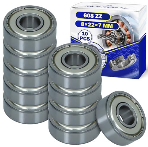 10 Piezas Rodamientos de Bolas 608 ZZ para el Motor con Tamaño 8x22x7 mm - MONTERAL