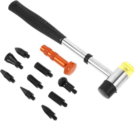 Cabilock Strumenti per Rimozione Ammaccature Auto Martello Gomma e Teste Intercambiabili per Riparazioni Precise Casa