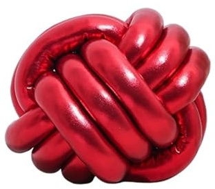 XIUsheUA Cojín Anudado a Mano Almohada Tejida a Mano con Forma de Bola Cuerda Tres Hilos y Nudos Aluminio for Ventana salediza(Red)