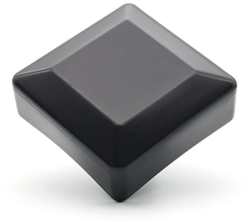 Enkotrade 4 Stück Zaunkappen Schwarz für Außenmaß 40x40mm, Rohrkappen aus hochwertigem Kunststoff, Pyramide Quadratisch Zaunpfostenkappen Pfahl Deckel Zaunabdeckung