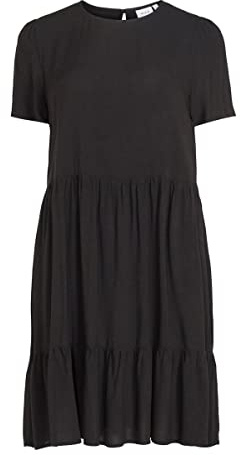 Vila Robe Vipaya S/S pour Femme/Su-Noos à Volants, Noir 2, 44