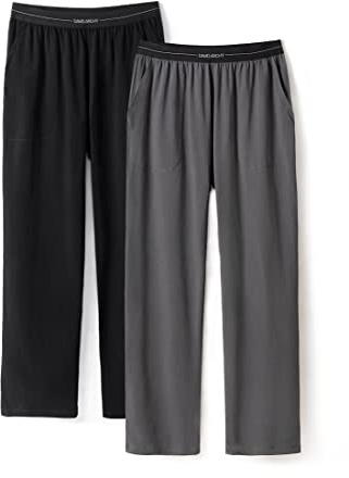 DAVID ARCHY Men's Cotton Pajama Pants Lightweight Sleepwear Bottoms with Pockets Lounge Pants 2 Pack