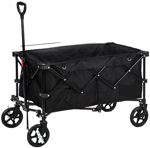 IRYZE Bollerwagen Faltbar Klappbarer Mehrzweckwagen Für Den Außenbereich, Aufbewahrungswagen, Einkaufswagen, Camping, Picknick, Tragbares Transportauto Gartenwagen (Color : B)