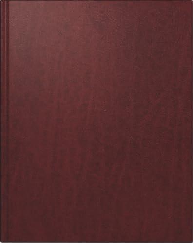 rido/idé bokkalender modell chefskalender TM (2025), 2 sidor = 1 vecka, 205 × 260 mm, 168 sidor, läderomslag Toscana, vinröd