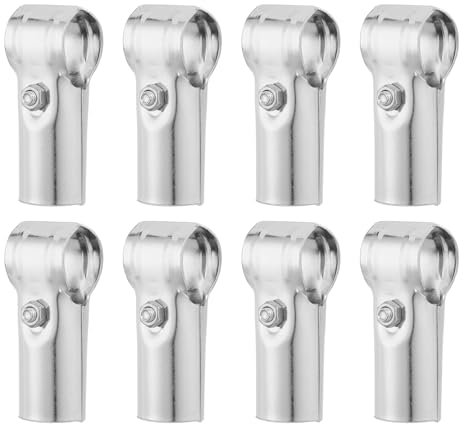 sourcing map 8Pcs T Pipe Clamp Connector, Structural Pipe Connector Chain Link Fence Clamp Stainless Steel Corner Fitting End Rails Clamp Fit OD 1 Inch(25mm), Silver