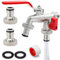 Aerzouser Wasserhahn Garten,Garten Wasserhahn,Wasserhahn 1/2 Zoll,Wasserhahn Aussen,Wasserhahn Garten 1/2 Zoll,Außenwasserhahn,aus zink-legierung,mit 2 x Schlauchanschlüsse,1x Rollendichtband