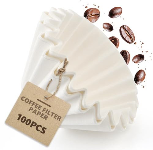 100 Pezzi Filtri Caffe Americano Bianco, 45/155 mm Carta da Filtro a Cestello per Caffè,Filtro Caffe Americano,Carta Filtro per Caffè Naturale,Filtro in Carta per Macchina da Caffè per Casa,Caffetteri