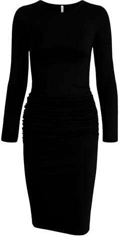 Missufe Dam fritidsklänning bodycon snäv figurnära pennklänning knälånga klänningar