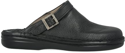 PAYMA – Sabots en Cuir pour Homme. Chaussures Professionnelles Confortables avec Boucle Réglable. Semelle en Caoutchouc. Idéal Chauffeurs, Personnel Médical, Serveurs. Coleur: Noir, Taille: EU 42