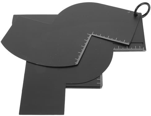 VALICLUD Strumento per Sagomare la Barba da Uomo e Guida per Attaccatura dei Capelli Righello per Barbieri in Nera Kit Guida per Modellare la Barba