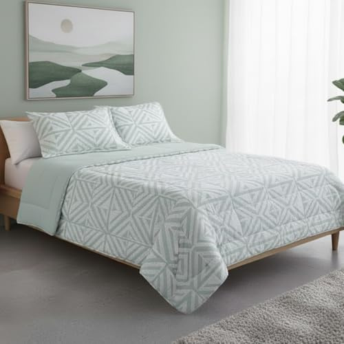 HaraDeco Edredón Sherpa Reversible Invierno 250x270 cm - Colcha Térmica con Borreguito 430gr para Cama 150, Boutí Estampado Incluye Fundas Almohada 50x70 cm para Entretiempo y Inviernos