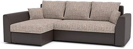 Ecksofa Paul mit Schlaffunktion! Best ECKSOFA! Eckcouch mit Bettkasten! (Lawa 02 + Soft 66)