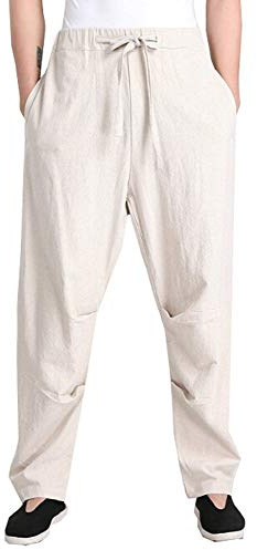 G-LIKE Men's Martial Arts Trousers Kung Fu Cotton Trousers - White - 2XL