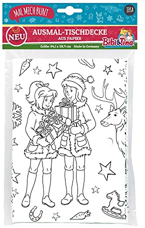Bibi & Tina målarduk jul, Bibi och Tina jul, pappersduk jul, dekoration jul, måla jul, presentidé jul, gång mig färgglad
