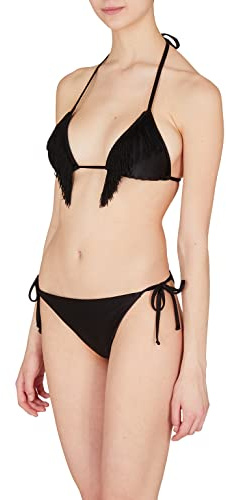 Emporio Armani Bikini da Donna in Lycra con Perizoma e Slip, Nero, XL