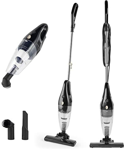 Beldray Stick Vacuum - Bagless Vacuum Cleaner, 2-In-1 Converts To Handheld, 1L Dust Tank, Washable HEPA Filter, Lightweight, Powerful Suction, 500W, Accessories Included, Platinum, BEL0770P-150