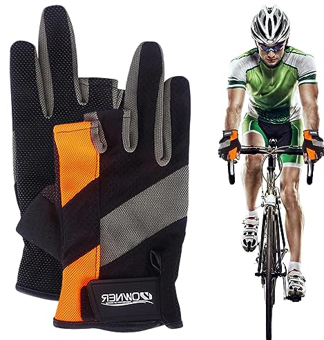 Luckxing Angelhandschuhe Herren | Kratzfeste Segelhandschuhe | Atmungsaktive Handschuhe aus Mesh-Gewebe mit UV-Schutz, verstellbare, leichte, Kratzfeste Handschuhe zum Segeln, Kanufahren, Wandern