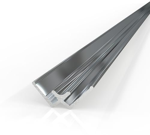 AUPROTEC Aluminium profile, inner corner profile, high-gloss polished, 200 cm corner connector, aluminium corner profile, connection profile for 3 mm shower back walls, wall cladding, profile strips
