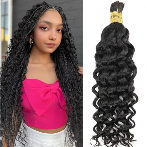 NICMISS Human Braiding Hair 1 bunt vattenvåg Boho flätor mänskligt hår vävning brasilianiska hårlockar naturlig svart färg