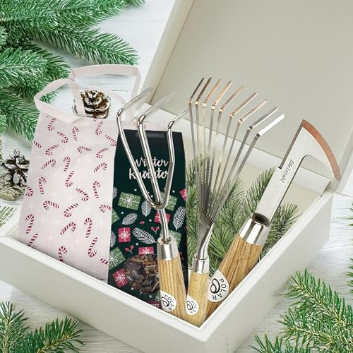 Polar Gartenliebhaber, Edelstahl 3er-Set, Fugenreiniger-Grubber-Kleinfeger mit Holzgriff !!!!