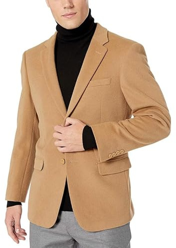 Prontomoda Men's (J400912S - 400934) 2 Button Luxury Wool Cashmere Sport Coat, Camel, 50R