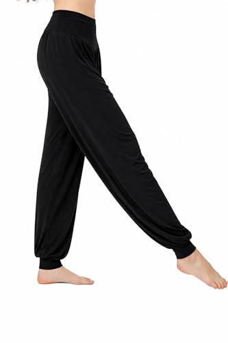 JB MODISH Women’s Harem Trousers Ladies Casual Yoga Pants Elasticated Waist Joggers Soft Stretch Fabric Full Length Lounge Bottoms Loose Fit UK Sizes