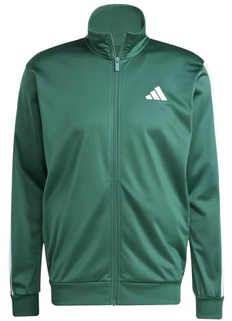 adidas Hombre 3 Stripes Tricot Regular Track Top Sweatshirt, Collegiate Green, S