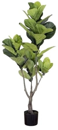 Konstgjorda Växter Fiddle Leaf Fikonträd Konstgjord Växt 4FT Tall Faux Plants Inomhus Falska Växt I Kruka Konstgjorda Fikonträd Falska Träd Husdekorationer