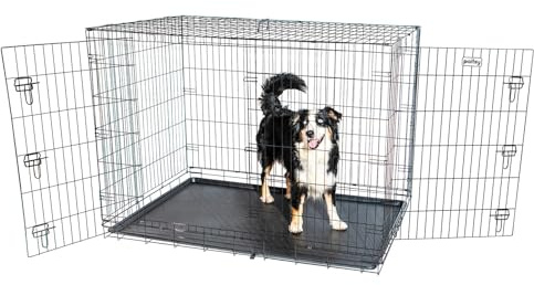 PAITSY Cage pour Chien Fortressoo3XL, Caisse de Transport pour Grand Chien 137x94x114cm, Pliable, 2 Portes, Plateau Amovible, Utilisation Interieur, Garantie 5 Ans