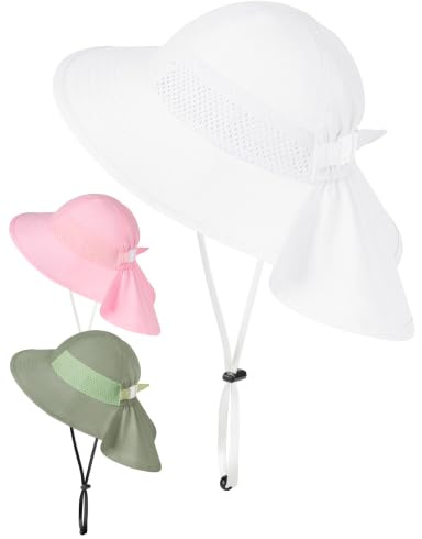 Becellen Cappello da Sole per Bambino UPF 50+ Protezione Solare Cappellino Estivo a Tesa Larga Cappelli Mare Regolabile per Bambini Ragazzi Ragazze Neonato