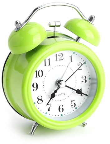 TNSLAND Sveglia Analogica Molto Forte, Sveglia a Doppia Campana Silenziosa Senza Ticchettio, Rumorosa per Dormiglioni, Vintage in Metallo, Orologio da Comodino per Ragazzi e Adulti